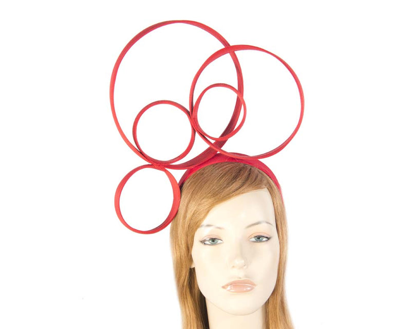 Cupids Millinery Women's Hat Red Sculptured red fascinator