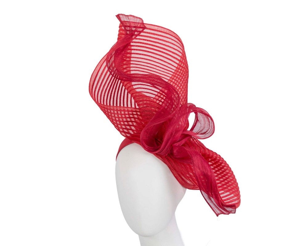 Cupids Millinery Women's Hat Red Tall red bespoke racing fascinator by Fillies Collection