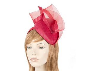 Cupids Millinery Women's Hat Red Tall red pillbox fascinator