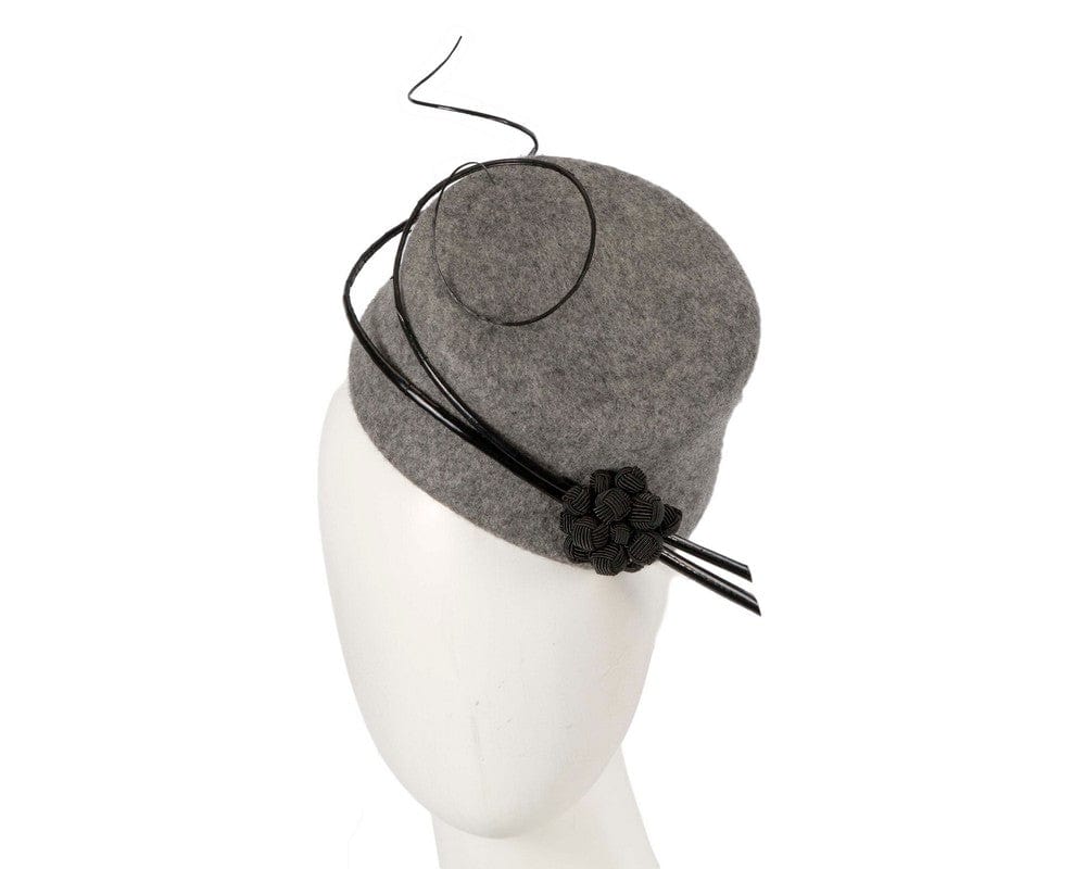 Cupids Millinery Women's Hat Silver Bespoke grey winter racing fascinator by Fillies Collection