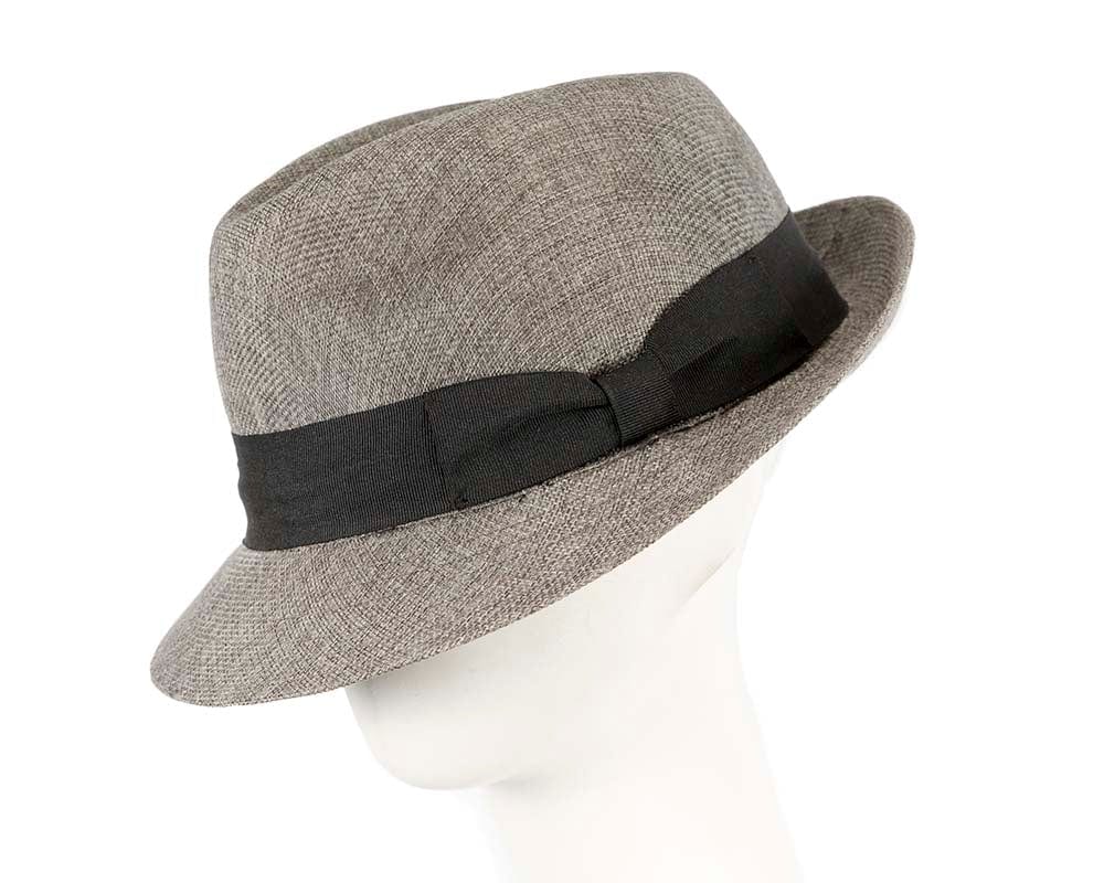 Cupids Millinery Women's Hat Silver Grey Fedora Homburg Hat