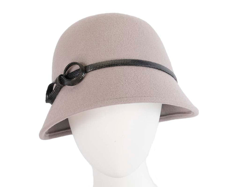 Cupids Millinery Women's Hat Silver Grey felt bucket hat by Max Alexander