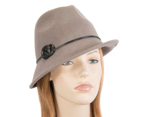 Cupids Millinery Women's Hat Silver Grey ladies fashion felt trilby hat by Max Alexander