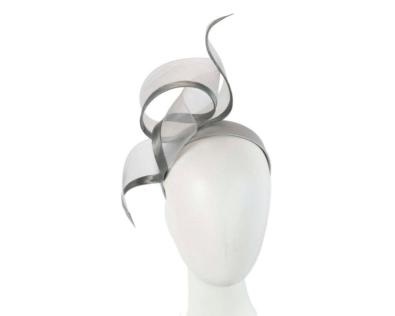 Cupids Millinery Women's Hat Silver Sculptured silver racing fascinator by Fillies Collection