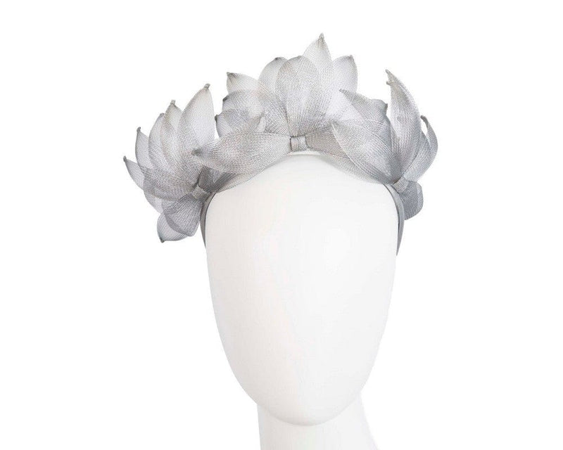 Cupids Millinery Women's Hat Silver Silver crinoline crown fascinator by Max Alexander