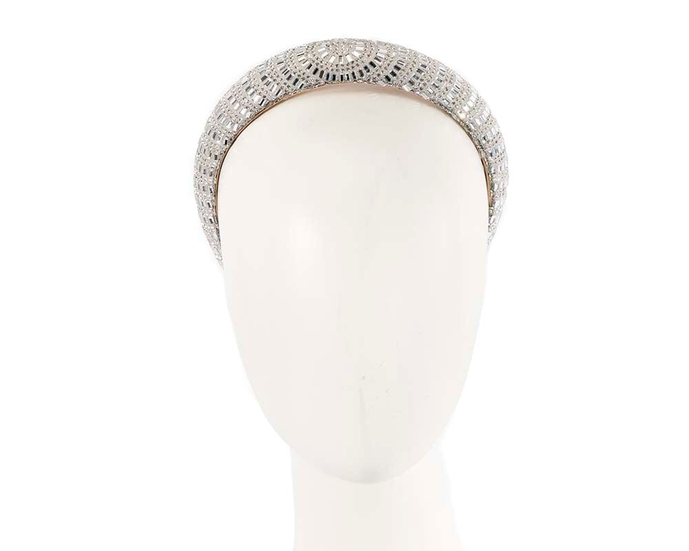 Cupids Millinery Women's Hat Silver Silver crystal covered fascinator headband by Max Alexander