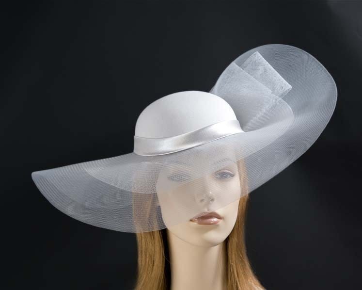Cupids Millinery Women's Hat Silver Silver large brim custom made ladies hat
