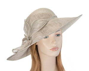 Cupids Millinery Women's Hat Silver Silver wide brim racing fashion hat by Max Alexander