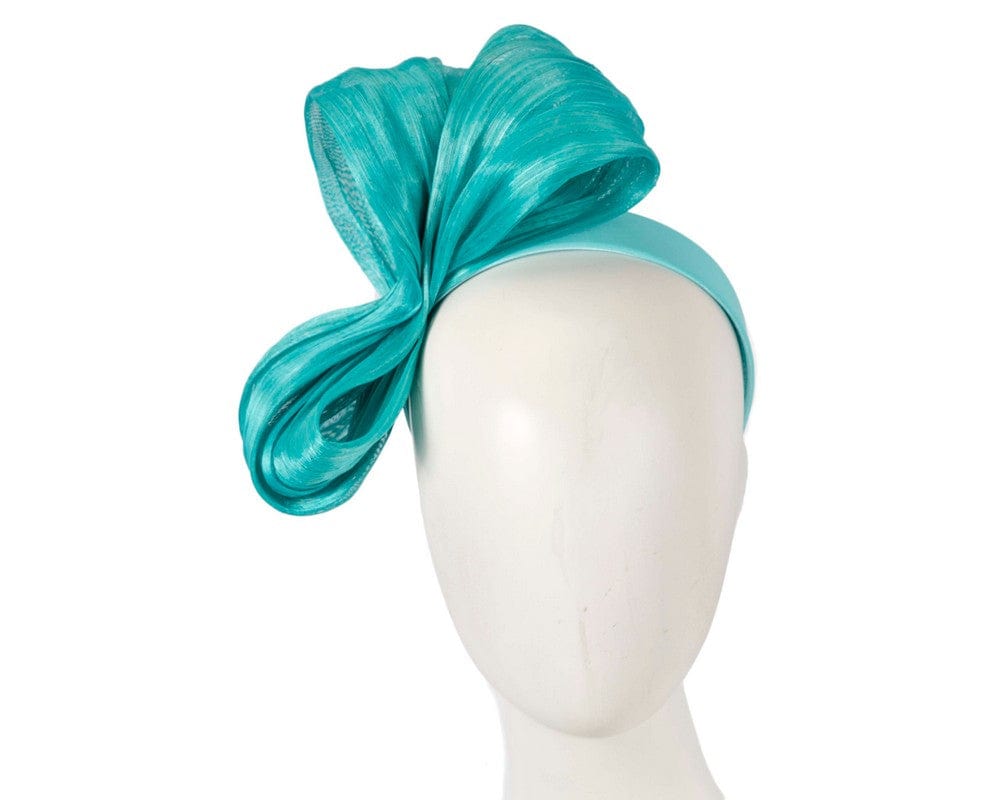 Cupids Millinery Women's Hat Turquoise Exclusive turquoise silk abaca bow by Fillies Collection