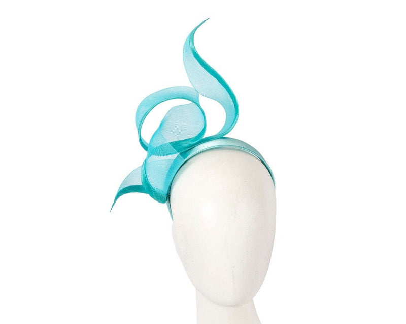 Cupids Millinery Women's Hat Turquoise Sculptured turquoise racing fascinator by Fillies Collection