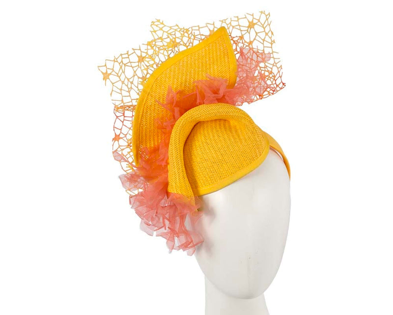 Cupids Millinery Women's Hat Yellow Bespoke yellow fascinator by Cupids Millinery Melbourne