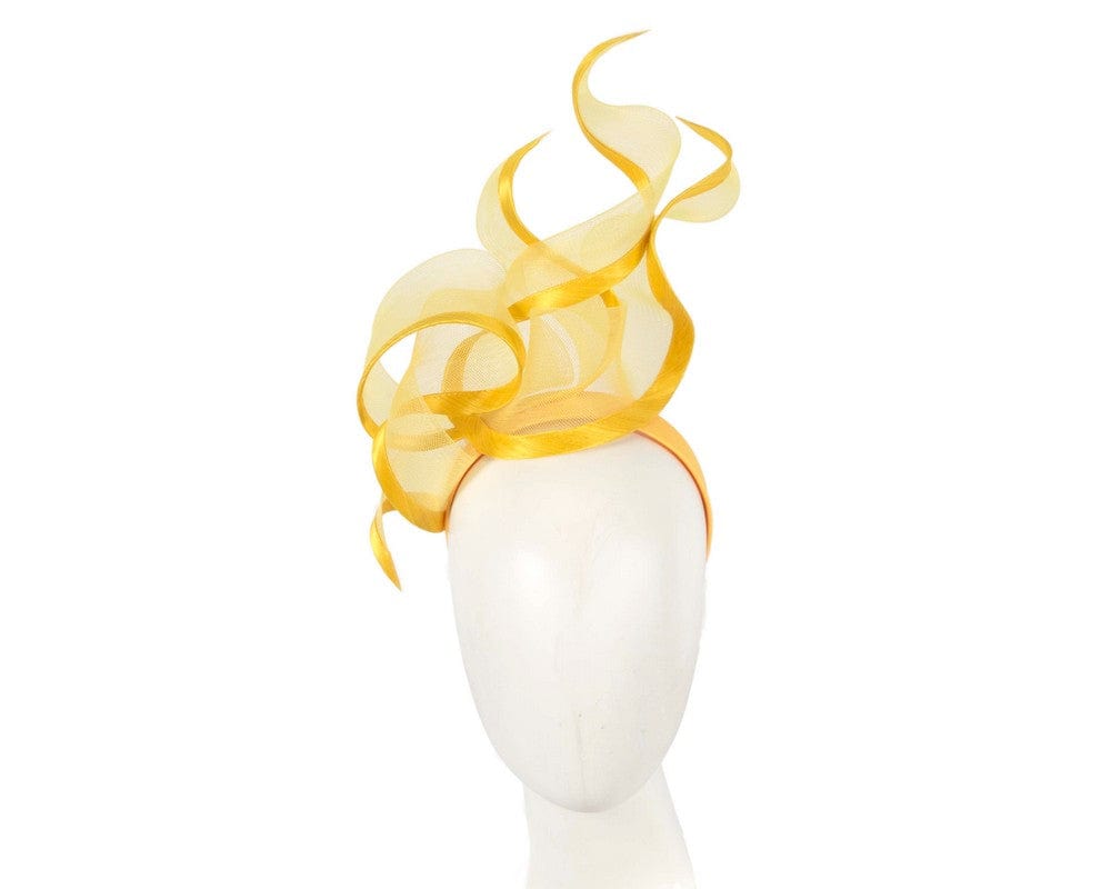 Cupids Millinery Women's Hat Yellow Bespoke yellow racing fascinator by Fillies Collection