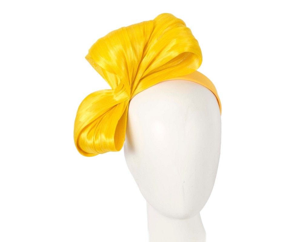 Cupids Millinery Women's Hat Yellow Exclusive yellow silk abaca bow by Fillies Collection