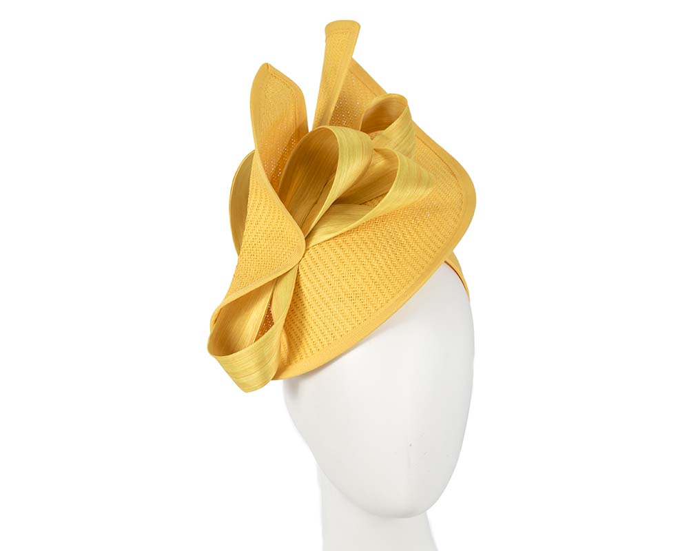 Cupids Millinery Women's Hat Yellow Large yellow Fillies Collection racing fascinator with bow