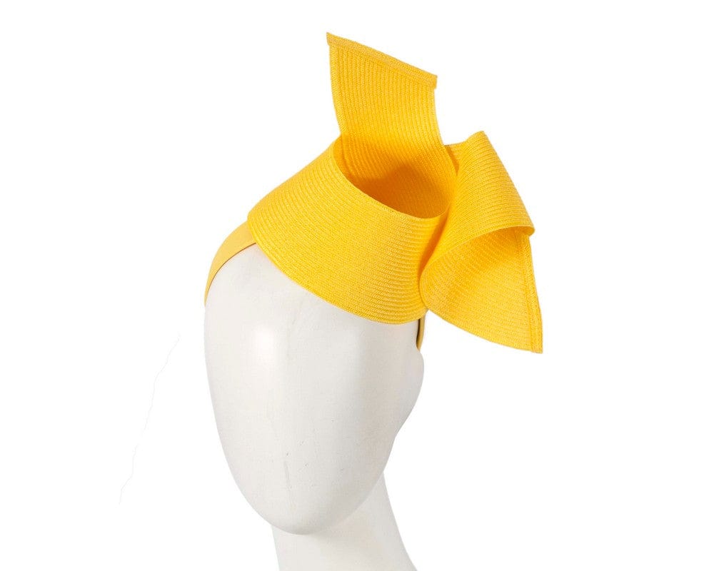 Cupids Millinery Women's Hat Yellow Modern yellow fascinator by Max Alexander