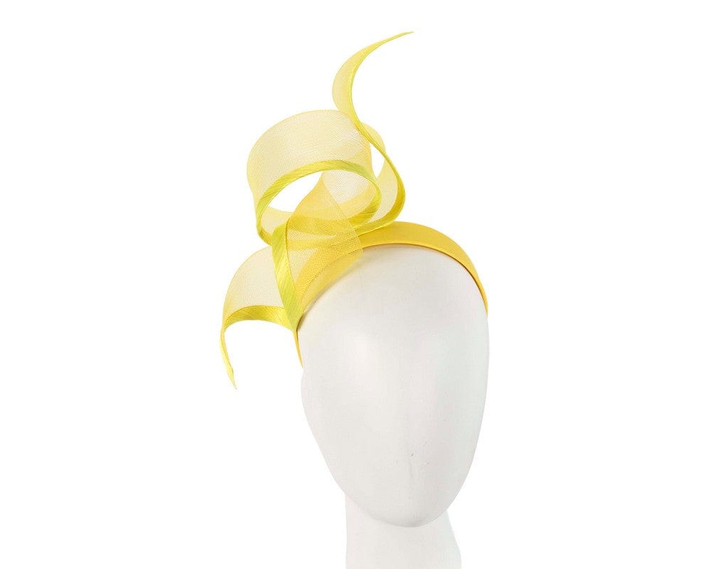 Cupids Millinery Women's Hat Yellow Sculptured yellow racing fascinator by Fillies Collection