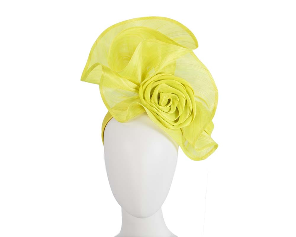 Cupids Millinery Women's Hat Yellow Twisted yellow designers fascinator by Fillies Collection