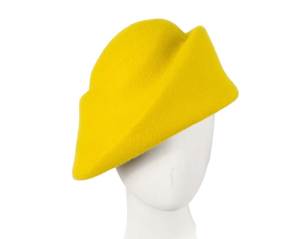 Cupids Millinery Women's Hat Yellow Unique yellow ladies winter felt fashion hat