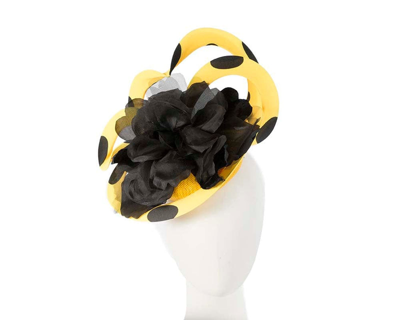 Cupids Millinery Women's Hat Yellow Unusual yellow & black Fillies Collection fascinator