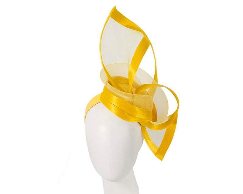 Cupids Millinery Women's Hat Yellow Yellow edgy racing fascinator by Fillies Collection