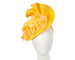 Cupids Millinery Women's Hat Yellow Yellow Melbourne Cup races fascinator by Fillies Collection