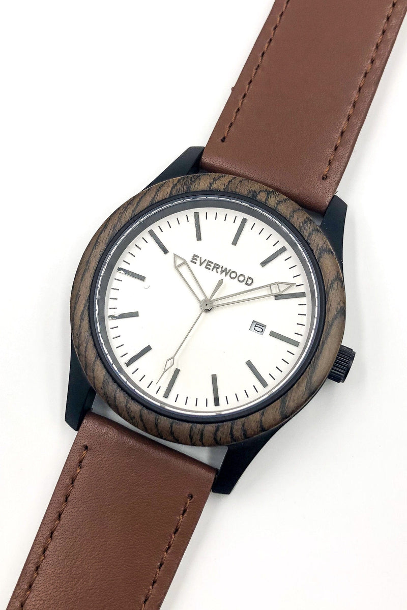 Everwood Watch Company Men's Fashion - Men's Watches Inverness - Walnut & Brown Leather | Everwood