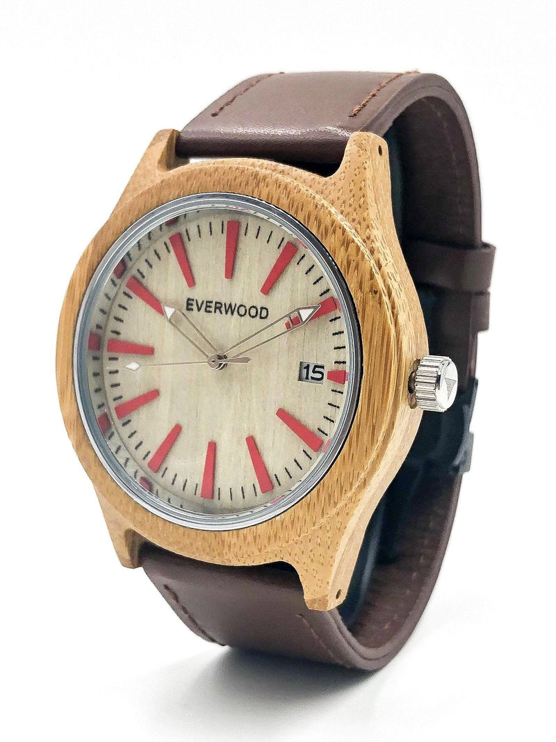 Everwood Watch Company Men's Fashion - Men's Watches Kylemore - Bamboo Brown Leather | Everwood