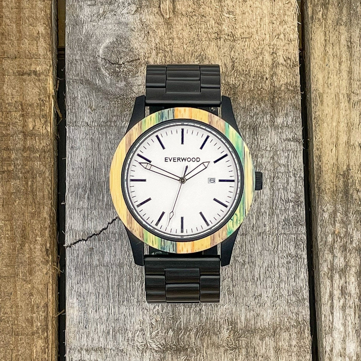 Everwood Watch Company Men's Fashion - Men's Watches - Quartz Watches Inverness SS - Multi Bamboo | Everwood