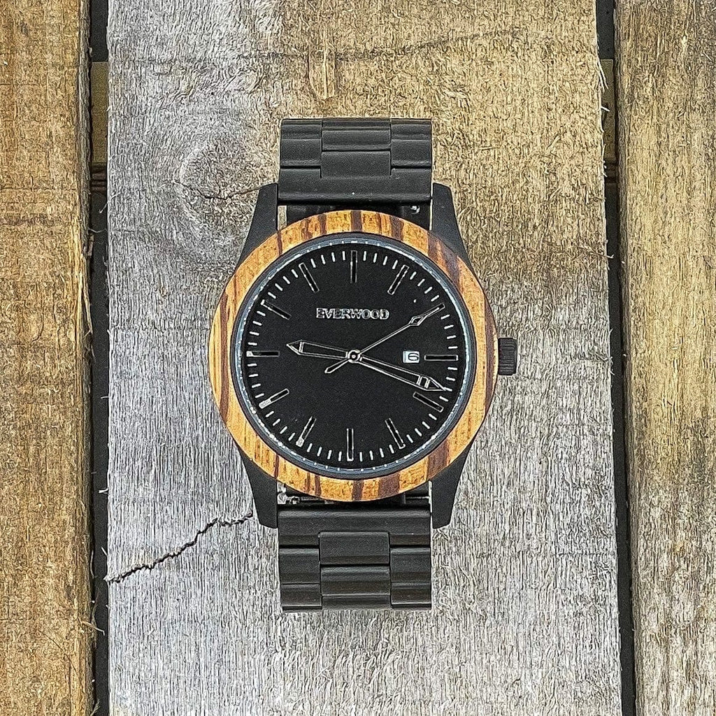 Everwood Watch Company Men's Fashion - Men's Watches - Quartz Watches Inverness SS - Zebrawood | Everwood