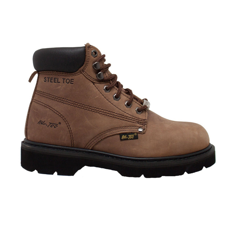 Fadcloset Footwear & Accessories Men's Boots AdTec Men's 6" Full-Grain Oiled Leather  Boot Steel Toe Mud Free Sole Goodyear Welt