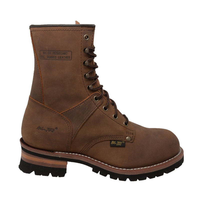 Fadcloset Footwear & Accessories Men's Boots AdTec Men's 9" Logger Crazy Horse Leather Soft Toe Goodyear Welt
