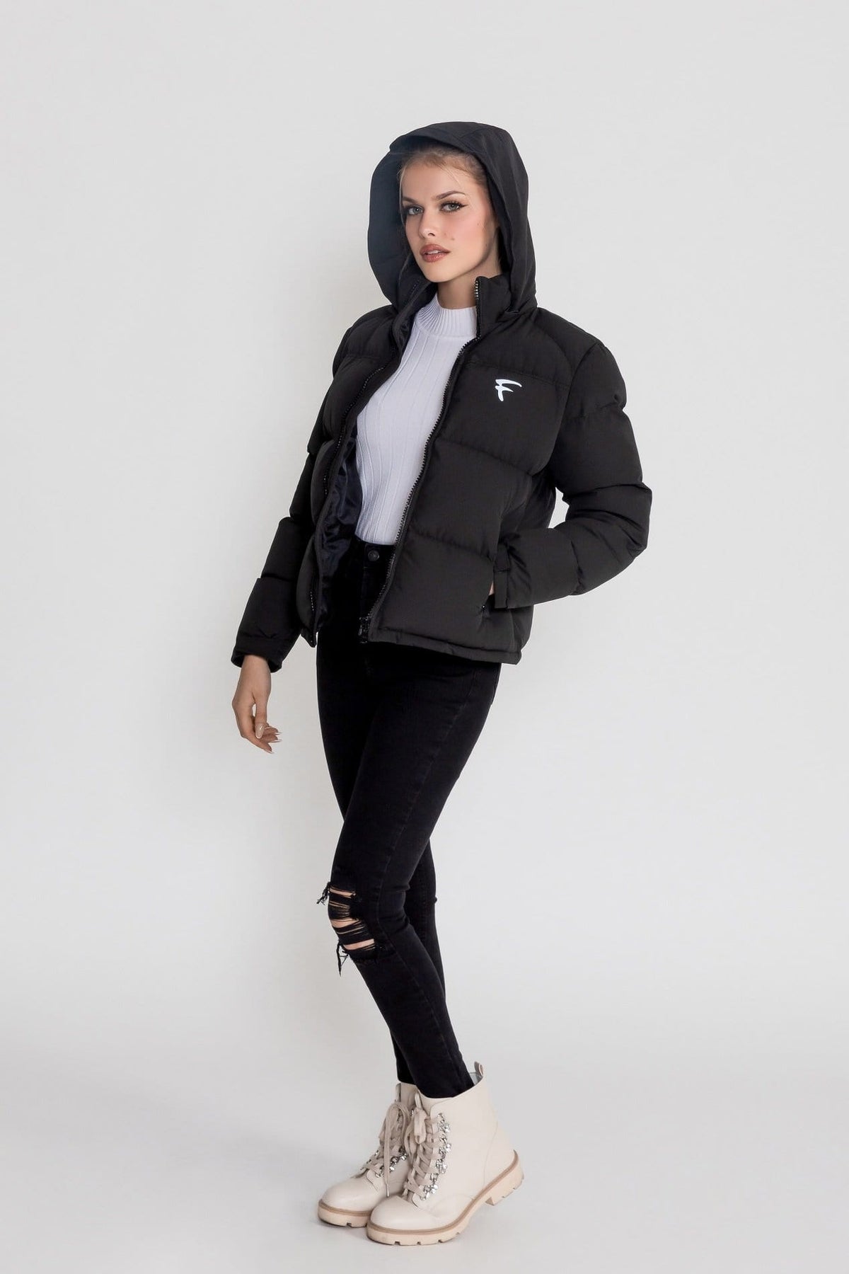 Fadcloset Insulated Down Jacket Fadcloset Women's Vail Winter Puffer Insulated Down Hooded Jacket