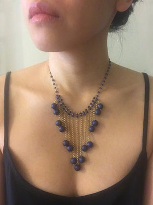 Gena Myint Necklace Gena Myint Lapis Lazuli Bib Necklace