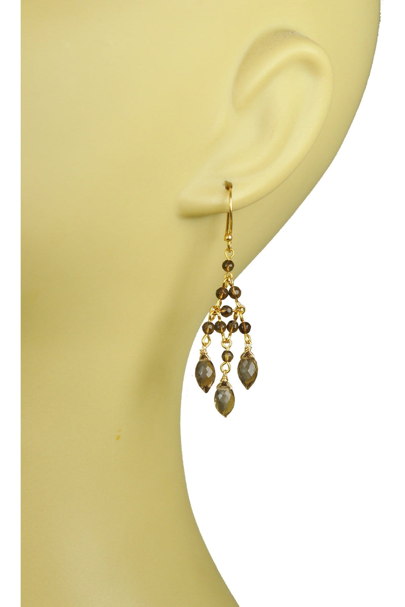Gena Myint Women - Jewelry - Earrings Gena Myint Smoky Topaz Chandelier Earrings