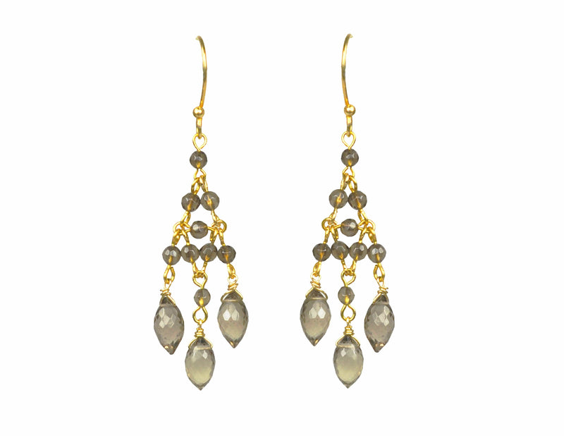 Gena Myint Women - Jewelry - Earrings Gena Myint Smoky Topaz Chandelier Earrings