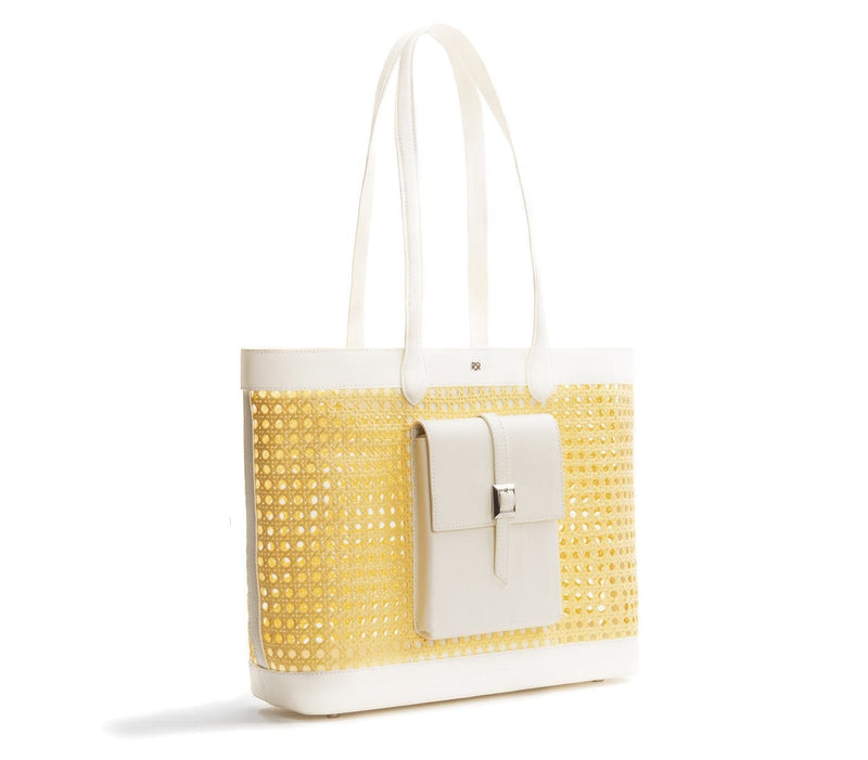 GUNAS NEW YORK Bags & Luggage - Women's Bags - Shoulder Bags St. Tropez Women's Straw Tote in Soft Yellow |GUNAS