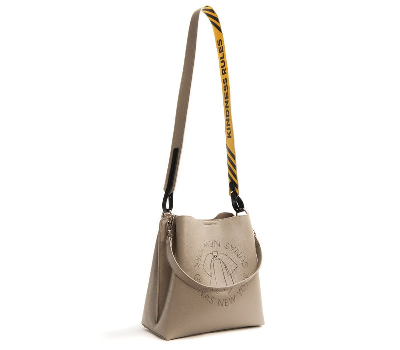 GUNAS NEW YORK Bags & Luggage - Women's Bags - Shoulder Bags Tabitha Women's Taupe Vegan Leather Bucket Bag | GUNAS