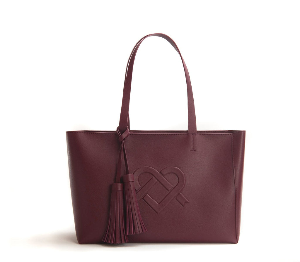 GUNAS NEW YORK Bags & Luggage - Women's Bags - Shoulder Bags Tippi - Women's Burgundy Vegan Leather Tote Bag