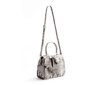 GUNAS NEW YORK Handbag Cottontail - Black & White Snake Texture Vegan Leather Bag