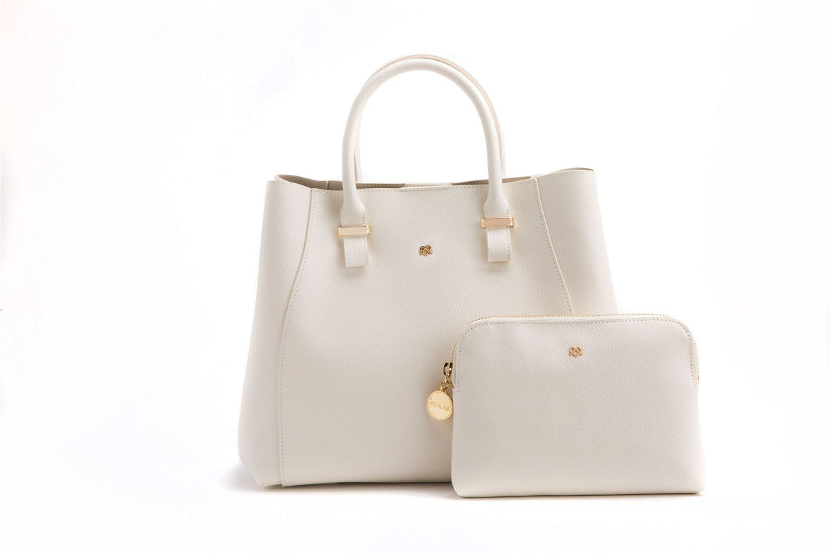 GUNAS NEW YORK Handbag Jane - Off-White Vegan Leather Satchel