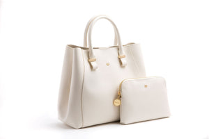 GUNAS NEW YORK Handbag Jane - Off-White Vegan Leather Satchel