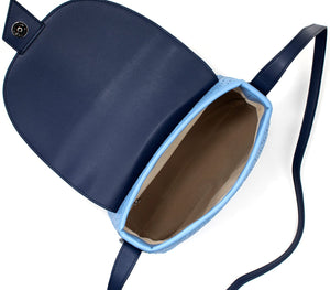 GUNAS NEW YORK Handbag Kate - Blue Vegan Basket Weave Bag