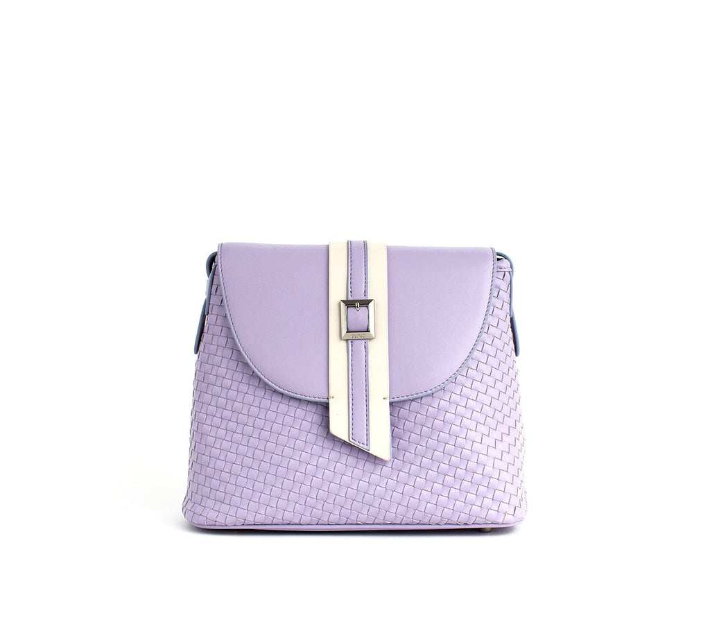 GUNAS NEW YORK Handbag Kate - Lilac Vegan Basket Weave Bag