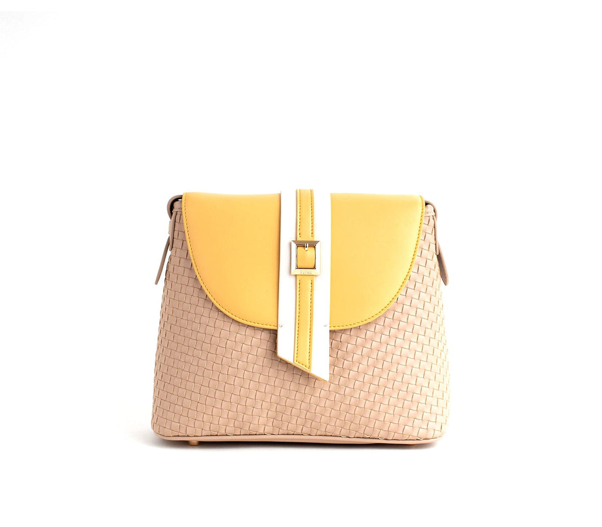 GUNAS NEW YORK Handbag Kate - Nude Vegan Basket Weave Bag