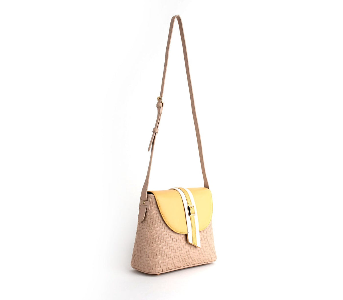 GUNAS NEW YORK Handbag Kate - Nude Vegan Basket Weave Bag