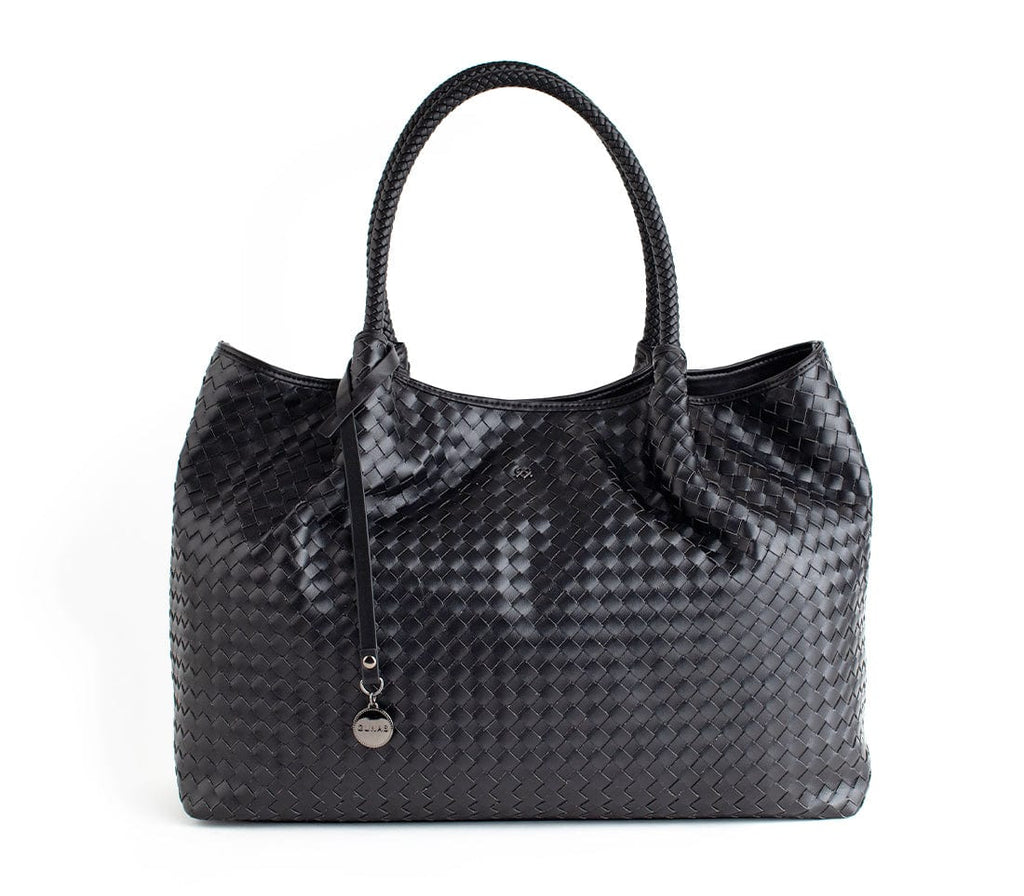 GUNAS NEW YORK Handbag Naomi - Black Woven Vegan Leather Tote Bag