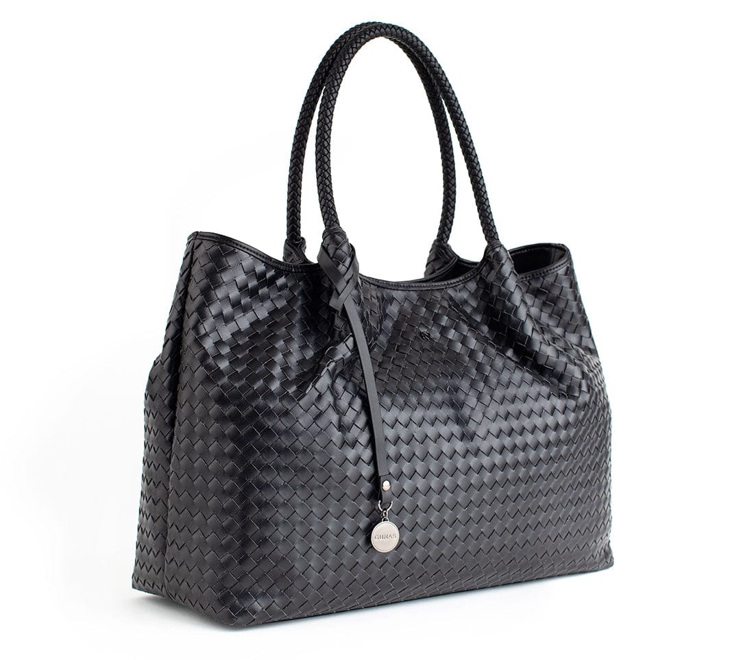 GUNAS NEW YORK Handbag Naomi - Black Woven Vegan Leather Tote Bag