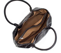 GUNAS NEW YORK Handbag Naomi - Black Woven Vegan Leather Tote Bag