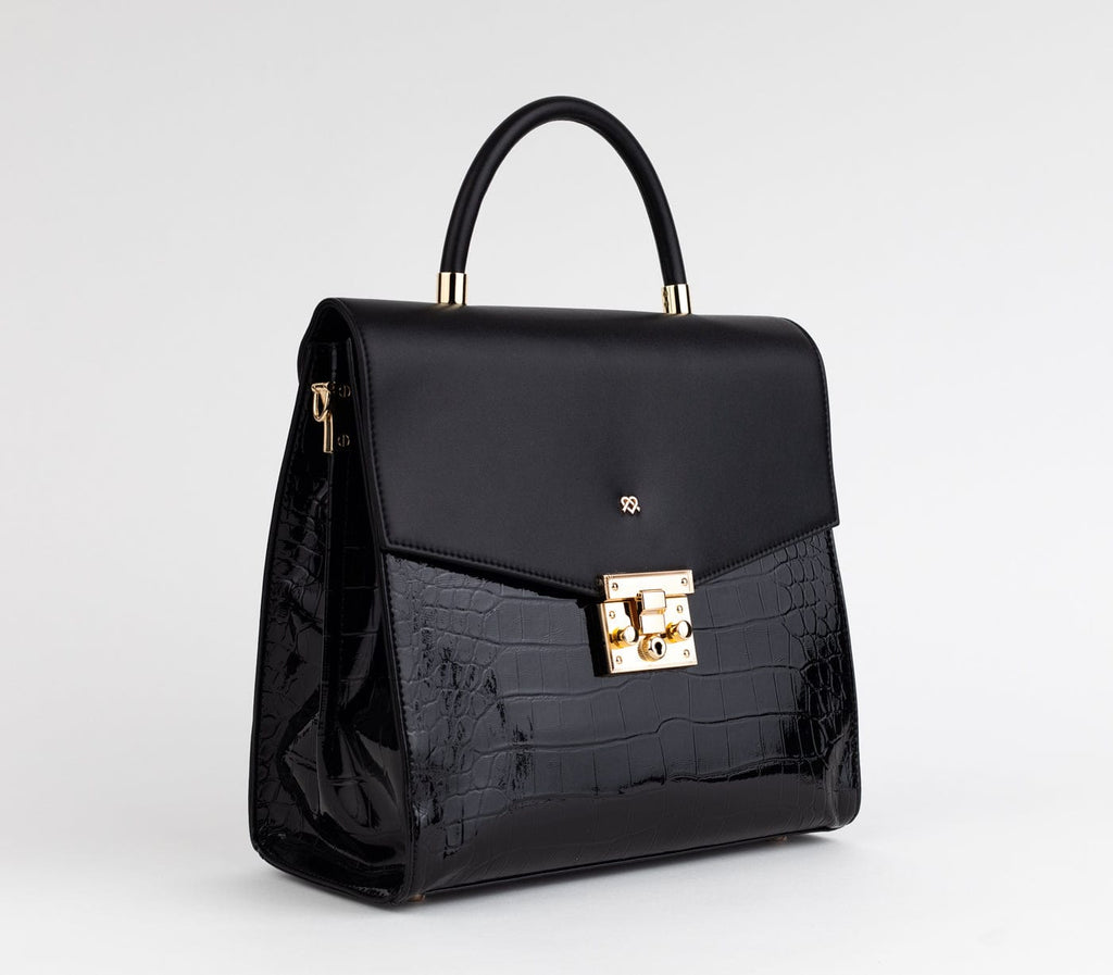 GUNAS NEW YORK Handbag SIMONE - Black Vegan Leather Handbag