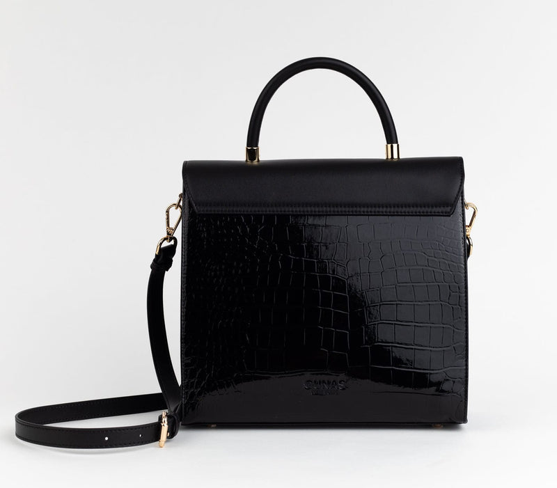 GUNAS NEW YORK Handbag SIMONE - Black Vegan Leather Handbag